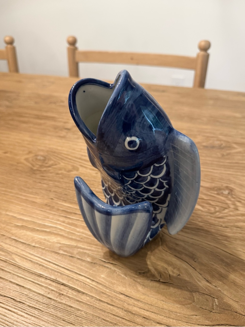 Antique Blue and White Bionic Porcelain Koi Fish